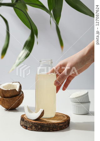 Coconut water, concept of tasty and natural coconut drink 127087624