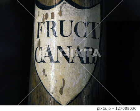 Ancient medical Cannabis Fruit Ampile sign 127088030