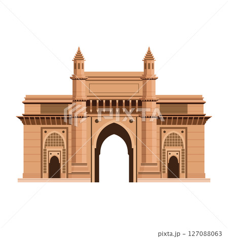 Gateway Of India Vector Illustration. Mumbai Bombay. 127088063