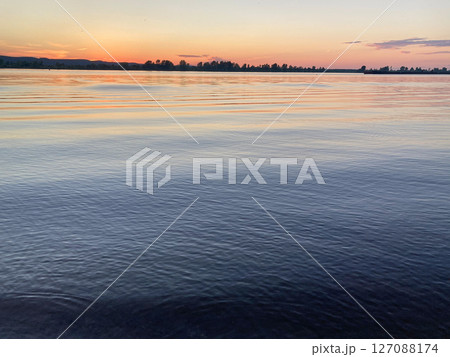 sunset on the river with tree silhouette, nature photography sunset on the river with tree silhouette, nature photography 127088174
