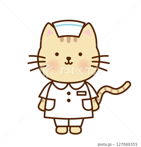 かわいいナースのねこのイラスト 127088355