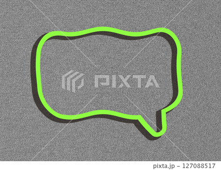 Neon greenspeech bubble with glowing outline, creating a bold, vibrant design. Abstract, modern 127088517