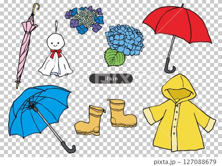 梅雨季節單色商品組（雨傘、繡球花、燈籠） 127088679