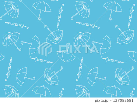 シンプルな手描き風傘のパターン 127088681