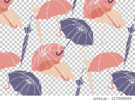 Pink umbrella silhouette pattern 127088684