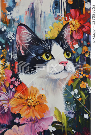 Illustration animal poster, Generative AI 127089258
