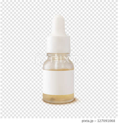 Serum bottle with pipette and white label skin care beauty product realistic vector illustration 127091068