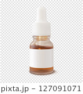 Brown serum bottle skincare facial beauty cosmetic product. Acne treatment 127091071