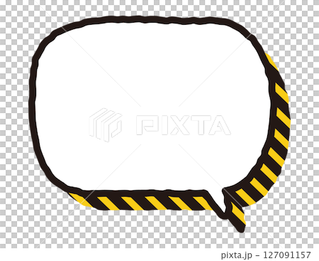 帶有醒目的手寫線條的警告/警告氣泡 15 127091157