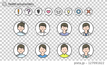 Medical worker avatar set Medical worker avatar set 127091822