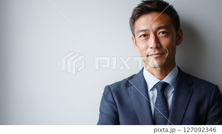 穏やかな微笑みで親近感を演出する若手経営者 | 爽やかな印象 127092346