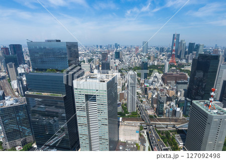 新緑輝く東京都市風景 新緑輝く東京都市風景 127092498