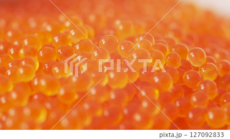 Red caviar closeup macro view 127092833