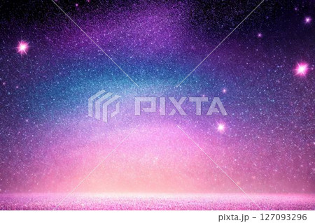 キラキラ輝く神秘的な銀河グラデーション背景素材 127093296