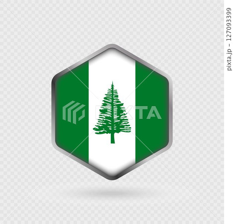 Norfolk Island Flag Icon in Hexagon Shape. 127093399