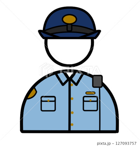 日本の夏服婦警アイコンイラスト 日本の夏服婦警アイコンイラスト 127093757