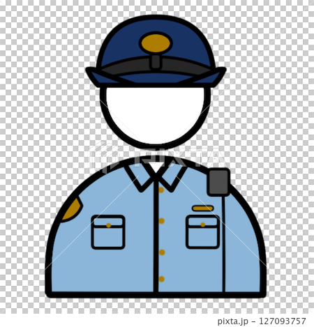 日本の夏服婦警アイコンイラスト 日本の夏服婦警アイコンイラスト 127093757