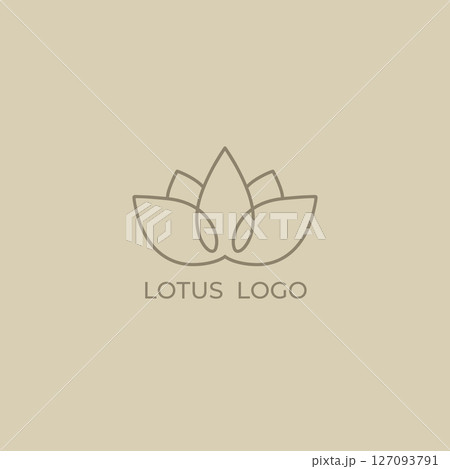 Lotus flower minimalist line logo design. Vector illustration 127093791