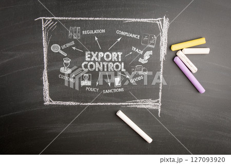 Export Control Concept. Illustration with icons, keywords and arrows 127093920