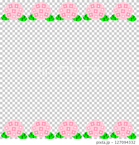 A gentle line frame material decorated with pink hydrangeas 127094332