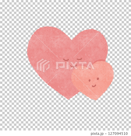 Watercolor heart parent and child 127094510