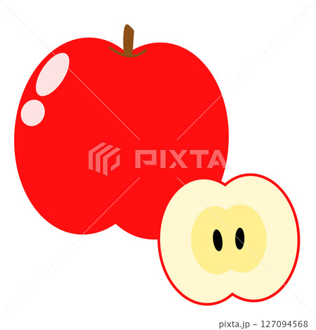 シンプルな赤色リンゴアイコン 127094568