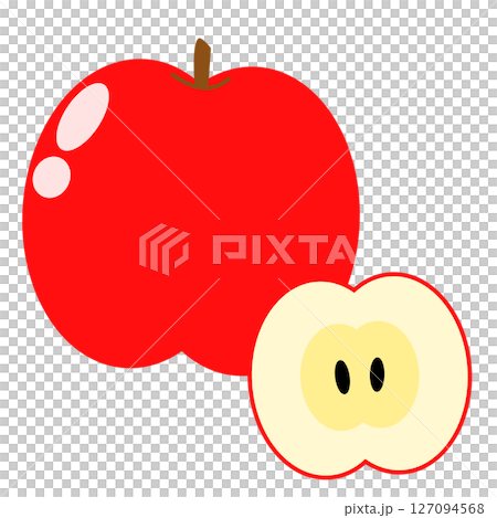 シンプルな赤色リンゴアイコン 127094568