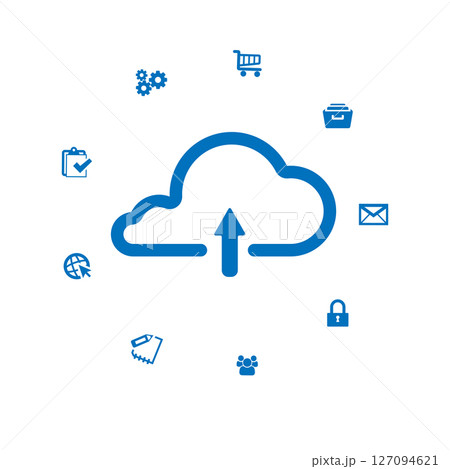 Cloud upload icon surrounded Cloud upload icon surrounded 127094621