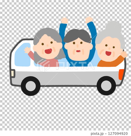 Elderly people riding the bus 127094920