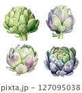 Watercolor style artichoke collection 127095038