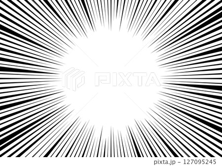 集中線　黒　シンプル　背景　フレーム 127095245