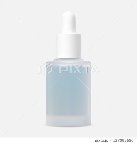 Serum bottle mockup. Cosmetic treatment glass container 127095680