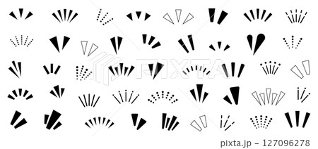 気付き　アイコン　インパクト　衝撃　セット　黒　ベクター	 127096278