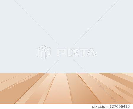 Minimal wooden floor with smooth pastel background, designed for presentations or promotional materials. 127096439
