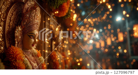 Goddess Lakshmi with Festive Lights Goddess Lakshmi with Festive Lights 127096797