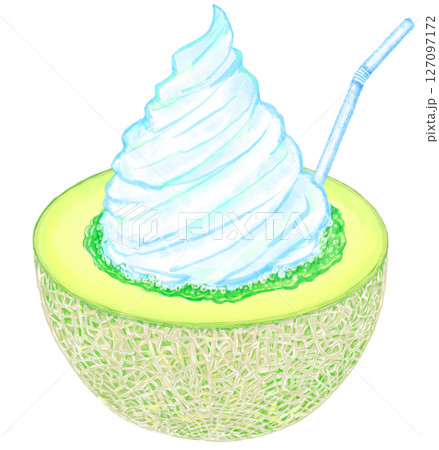 生メロンのクリームソーダ_バニラソフトクリーム 生メロンのクリームソーダ_バニラソフトクリーム 127097172