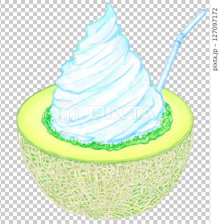 生メロンのクリームソーダ_バニラソフトクリーム 生メロンのクリームソーダ_バニラソフトクリーム 127097172