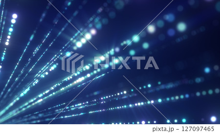 Abstract electric lines with crackling energy pulses on a blue backdrop 127097465