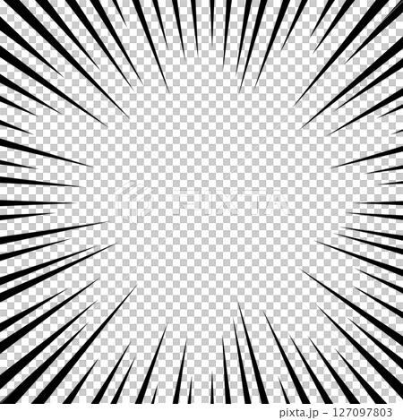 Concentrated lines, black and white, square 127097803