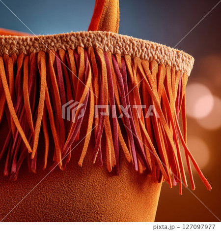 Your It Bag burnt orange suede handbag with long layered fringe 127097977