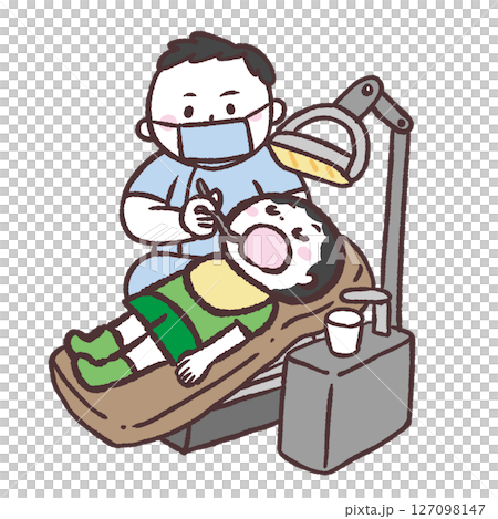 Illustration of a boy undergoing dental treatment Illustration of a boy undergoing dental treatment 127098147