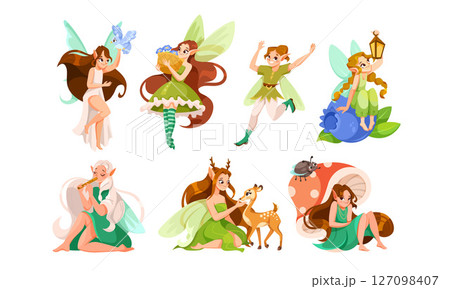 Charming and Enchanting Fairy Illustrations in a Beautifully Vibrant Pixel Art Style Charming and Enchanting Fairy Illustrations in a Beautifully Vibrant Pixel Art Style 127098407