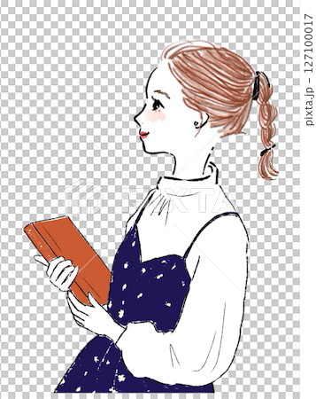 讀一本書的輪廓女人 127100017