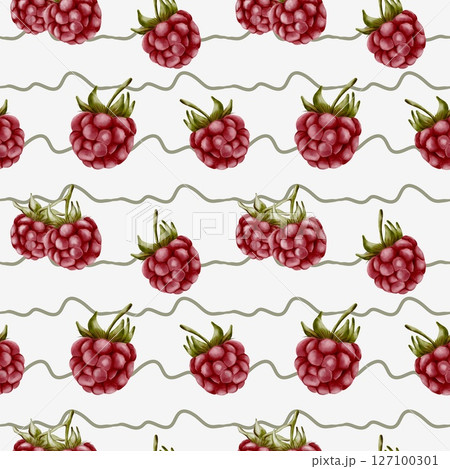 Vibrant raspberry watercolor pattern for textile and packaging design Vibrant raspberry watercolor pattern for textile and packaging design 127100301