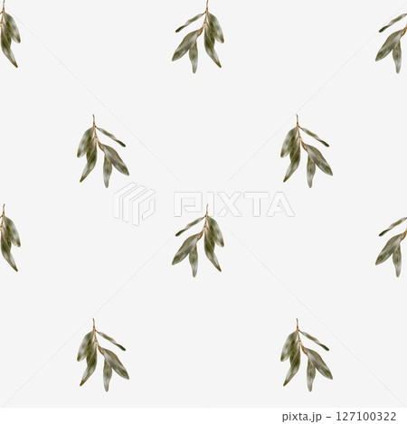 Elegant watercolor leaf pattern for seamless textile and wrapping designs 127100322