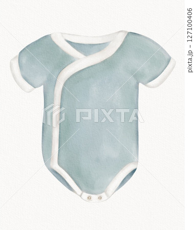 Blue baby accessories featuring a seamless pattern for nursery decor Blue baby accessories featuring a seamless pattern for nursery decor 127100406
