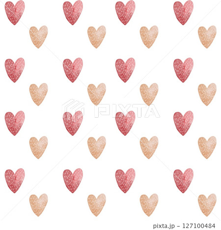 Romantic watercolor heart pattern for textile designs celebrating love and affection 127100484