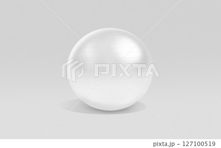 Blank white pilates ball mockup, grey background Blank white pilates ball mockup, grey background 127100519