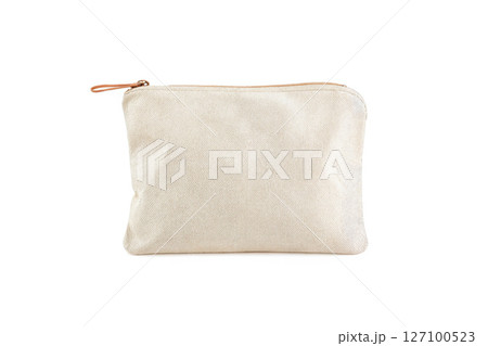 Blank canvas cosmetic bag mockup, ai generated 127100523