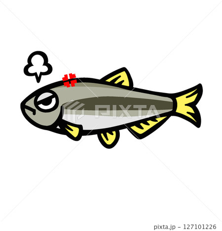 シンプルな怒るカワムツのイラスト 127101226